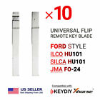 10x New Uncut Universal Flip Remote Key Blade Ford Type HU101 FO-24