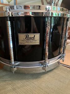 Pearl 8x 14 Free Floating Maple Snare Black Laquer Made In Japan