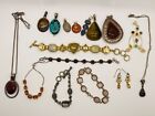 Lot of Vintage Sterling Jewelry w/Stones & Quartz Pendants, Necklaces, Bracelets