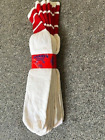 4 long 80s Vintage Retro Stripe Tube Socks RED extra thick 10-13 100% cotton USA