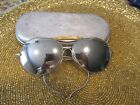 Pre Ray-Ban USA Vintage Aviator WWII Bausch & Lomb Sunglasses W/METAL CASE!