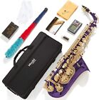 Mendini By Cecilio Eb Alto Saxophone - Case, Tuner, Mouthpiece, 10 Reeds, Purple