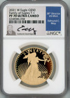 2021 1 oz W Proof Gold NGC PF70 American Eagle $50 21EB Type 1 T-1 Moy Signed