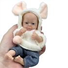 New Listing6in Reborn Baby Doll Girl Silicone Full Body w/ Blue Eyes & Outfit Mini Set