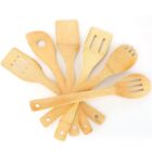 6Pcs Bamboo Spatula Kit Wooden Spoons Mixing Kitchen Utensil Cooking Tools Set