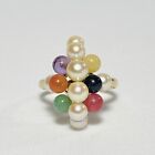 Ming's Honolulu 14K Yellow Gold Multicolor Gemstone Cluster Size 7 Ring 4.2g