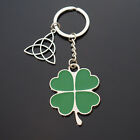 1x - Four Leaf Clover Hearts Celtic Knot Trinity Hollow Triangle Keychain Gift