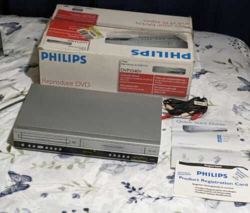 Philips DVP3340V DVD VCR Combo 4 Head Hi-Fi VHS DVD Player No Remote Box Tested