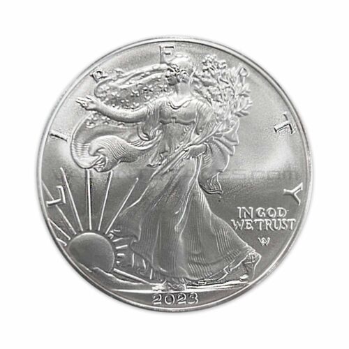 2023 1 oz American Silver Eagle Coin BU in a capsule and gift pouch