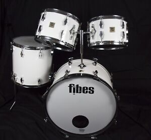 Fibes vintage 70s Martin Nazareth era Forte White Fiberglass drum kit EXC CLEAN