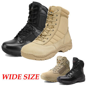 US WIDE SIZE Mens Military Boots Leather Combat Boots Waterproof Tactical Boots