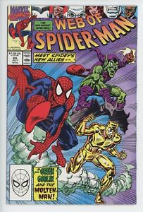Web of Spider-man #66 Marvel 1990 Green Goblin & Molten Man appearance 9.4