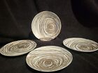Crate And Barrel Dessert Plates White With Gold And Silver Circle Accents