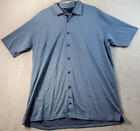 Brooks Brother Shirt Mens Size XL Blue Cotton Short Sleeve Button Down Collared
