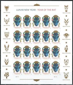 Mint US Year of the Rat Pane of 20 Forever Stamps Scott# 5428 (MNH)