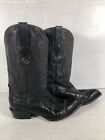 Los Altos Boots Mens Black Leather Pointed Toe Pull On Western Boots 10.5 EE
