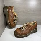 DR DOC MARTENS 90s Daisy Leather Oxford Chunky Shoes Womens Sz 7 12283 Brown Y2K