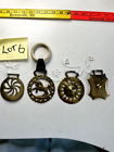 Antique Brass Horse Medallions Vintage Lot of 4 Shield Horseshoe My Lot #6