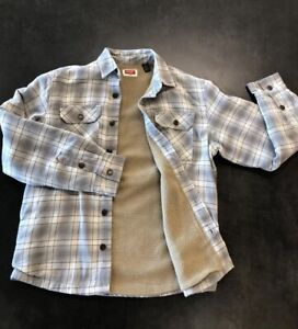 Wrangler Fleece/Sherpa Lined Men's Flannel Shirt/Jacket Size Small Plaid