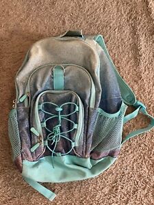 Pottery barn kids / teen teal blue glitter backpack