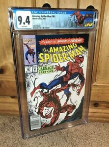 AWESOME AMAZING Spider-Man #361 CGC 9.4 Newsstand 1st Full Carnage Appearance!