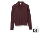 CAbi Athena Scalloped V-Neck Collared Purple Long Sleeve Pullover XL #4480
