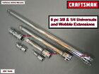 CRAFTSMAN 6pc 1/4 3/8 ratchet wrench WOBBLE socket extension universal flex set