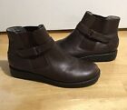 Keds Women's Ankle Boot Shoes Brown Leather Adjustable Strap Size 9.5