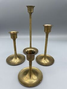 Vintage Brass Candlesticks Lot Boho Chic Retro Altar Candleholders Meditation