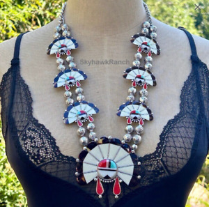Zuni Style Squash Blossom Necklace 