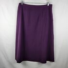 Sag Harbor Solid Purple A Line Midi Rayon Career Stretch Skirt Women's Plus 16