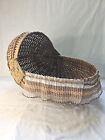 Vintage Wicker Bassinet Large Wood Basket Quilt Bedding Baby Doll ~ 20