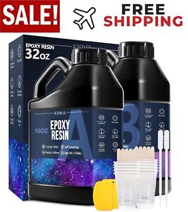 Epoxy Resin 32OZ - Crystal Clear Epoxy Resin Kit - No Yellowing No Bubble