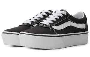 Vans Ward Platform VN0A3TLC187 Women Black White Canvas Skateboard Sneaker Shoes