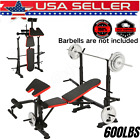 5 in 1 Adjustable Olympic Weight Bench Set with Leg Developer Preacher Home Gym#