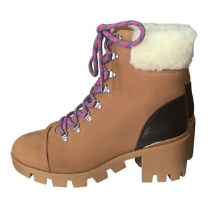 Schutz Ritah Platform Hiking Boots Womens Size 9.5 Chunky Lug Sole NIB $175