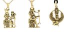 Egyptian God & Goddess Gold Brass Necklace Pendant Jewelry