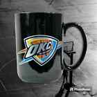 Oklahoma City OKC Thunder Black Ceramic Coffee Mug Metallic Basketball Logo