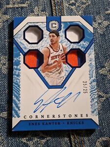 18-19 Cornerstones Enes Kanter(Freedom) On Card Auto 3 Color Quad Patch 25/25