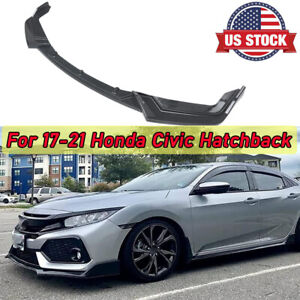 Carbon For Honda Civic Hatchback & Si 2017-21 Front Bumper Lip Spoiler JDM Style