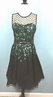 LF Leslie Fay Womens Dress Size 6 Tea Dress With Belt Netting  Special Occasion