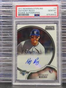 New Listing2011 Bowman Sterling Anthony Rizzo Rookie Autographs Auto RC #4 PSA 10 Padres