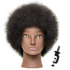 Afro Mannequin Head with 100% Human Hair Manikin Cosmetology Doll Head for Haird