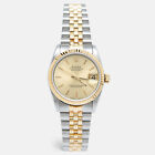 Rolex Champagne 18k Yellow Gold Stainless Datejust 68273 Women's Wristwatch 31