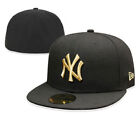 Black-Gold ERA New York Yankees Baseball Cap 59FIFTY 5950 NY Fitted Cap