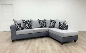 New ListingMonroe 2 Tone Grey Fabric Sectional Sofa 110