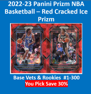 2022-23 Panini Prizm Red Cracked Ice Prizm Rookie & Vets - You Pick 4 Set - RC