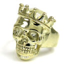 10 Grams 10k Yellow Gold Crown Skull Mens Ring