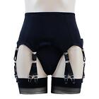 Luxallacki Stretchy 6 Straps Garter Belt with 12 Metal Claws for Women Lingerie