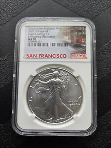 2021 (S) $1 American Silver Eagle MS70 Emergency Production Trolley Label